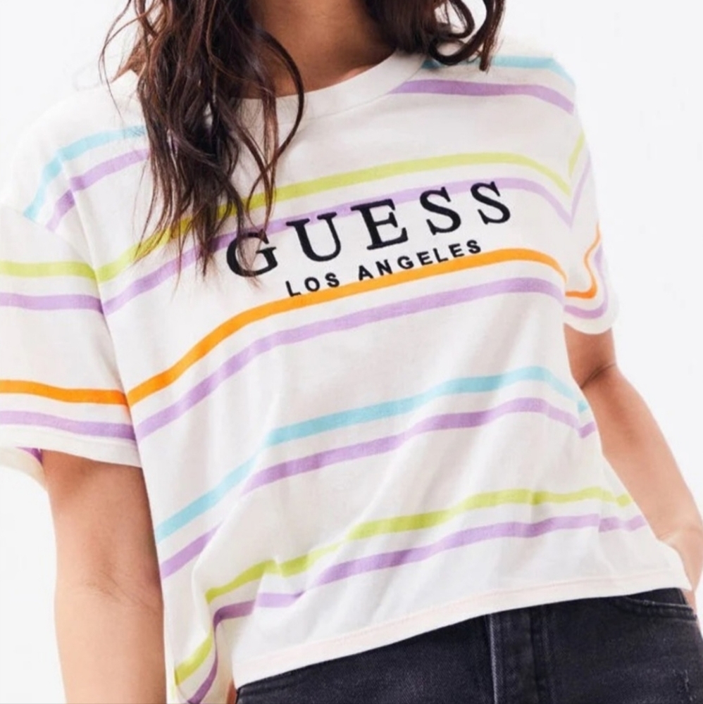 Guess striped cropped t-shirt